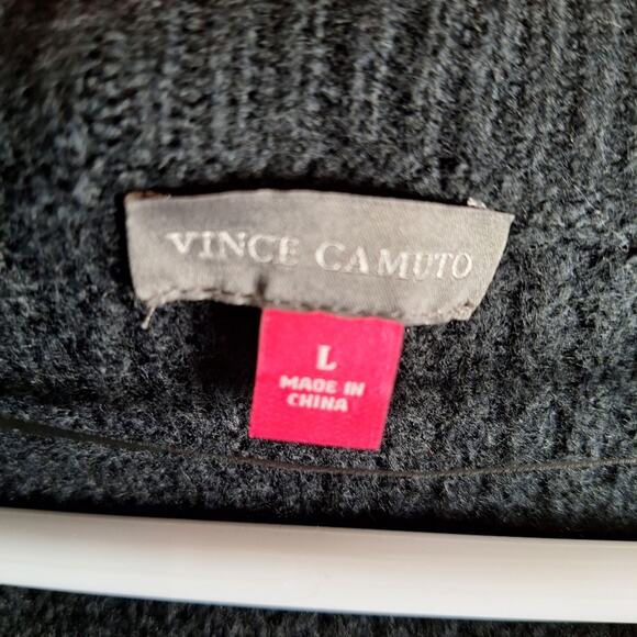 Vince Camuto Buttery Soft Knit Sweater Vest Black Slight Oversize Fit Pullover L - Picture 2 of 7